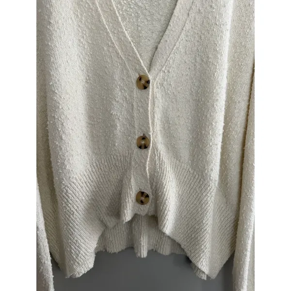 Free People Found My Friend Cardigan Ivory‎ Women's Size Small - Image 9