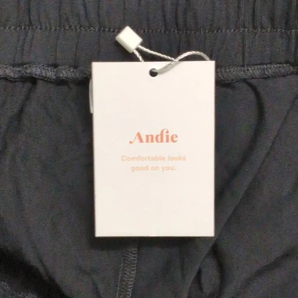 NWT Andie The Wide Leg Pant Black Elastic Drawstring Lounge XS - Image 7