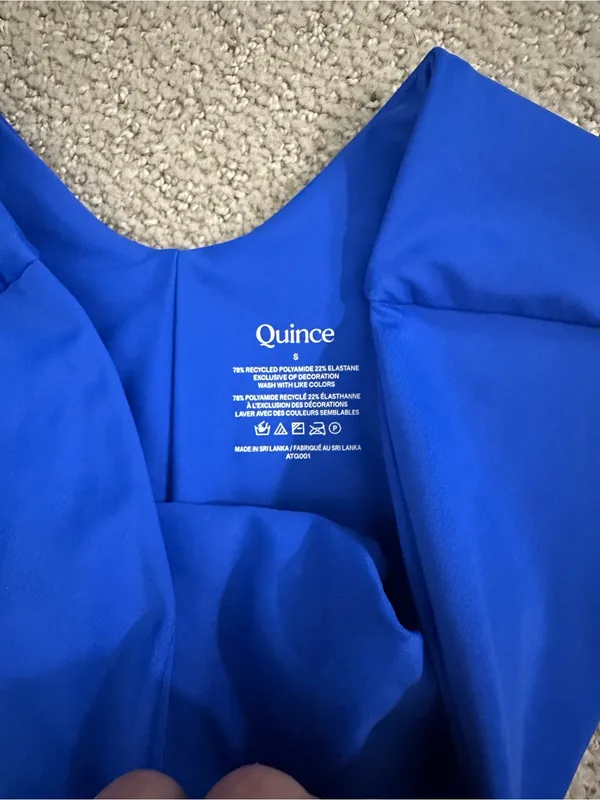 NWOT Quince Italian high leg bikini bottoms electric blue small - Image 3