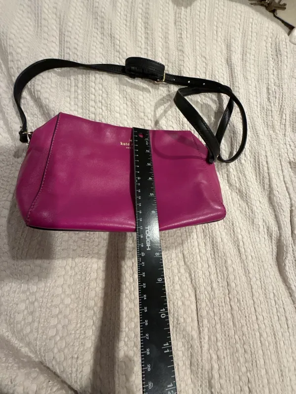 Kate Spade New York Hot Pink Leather Crossbody Bag with Floral Lining - Image 7
