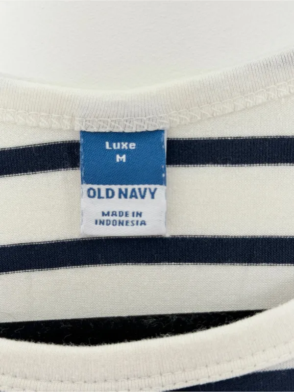 Old Navy Navy and White Striped Tee - Image 5