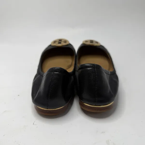 Tory Burch Minnie Cap Toe Ballet Flats All Black Size 6.5 Casual Logo Medallion - Image 7