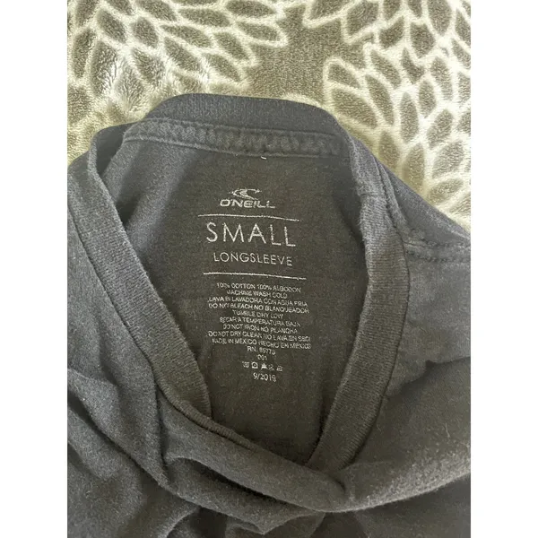 O'Neill Small Black Long Sleeve Graphic Tee Cotton Granola Unisex Skater Beach - Image 3