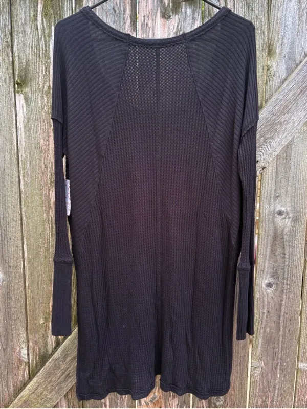 NWT Free People Ventura Thermal Tunic Top Black Size Medium - Image 10
