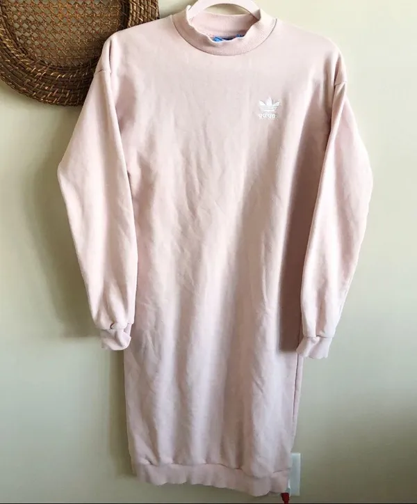 Adidas Pastel Pink Sweat Dress - Image 6