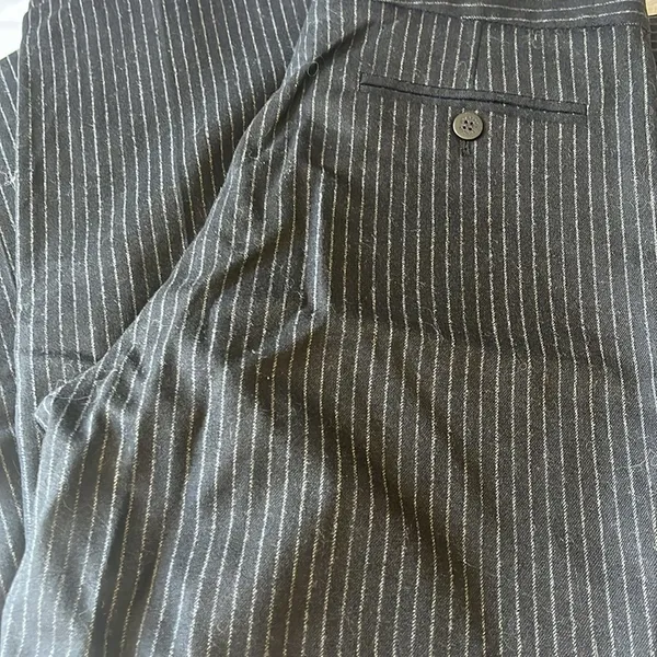 BURBERRY London Stripped Wide Wool leg pants black‎ sz 12 - Image 8