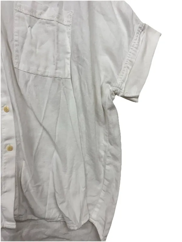 (RFB3) Madewell Women's White Button Up Short Sleeve Casual Pocket Top Size L - Image 4