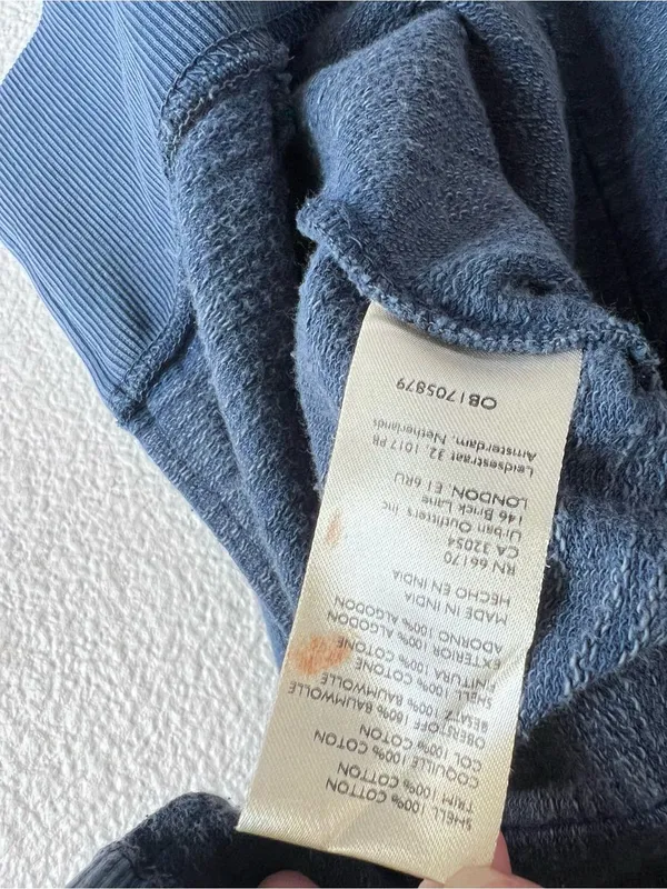 Pilcro Pintuck Sweatshirt Henley Knit Pullover Blue Medium - Image 6