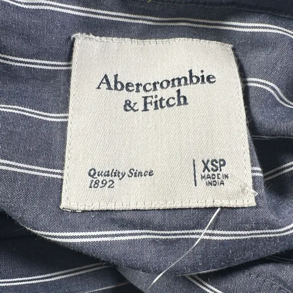 Abercrombie & Fitch Women’s XSP Striped Button Up Shirt Blue Slim Fit - Image 11