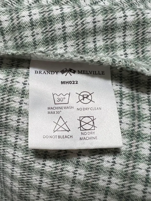 Brandy Melville Green Plaid High Waisted Mini Skirt Size S Preppy Academia 90’s - Image 7