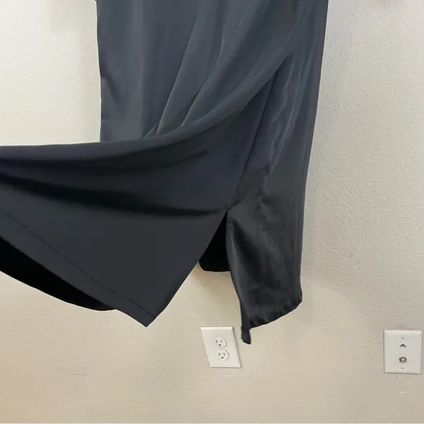 S’EDGE Black Satin 3/4‎ Sleeve Midi Dress NWT Size Medium - Image 8