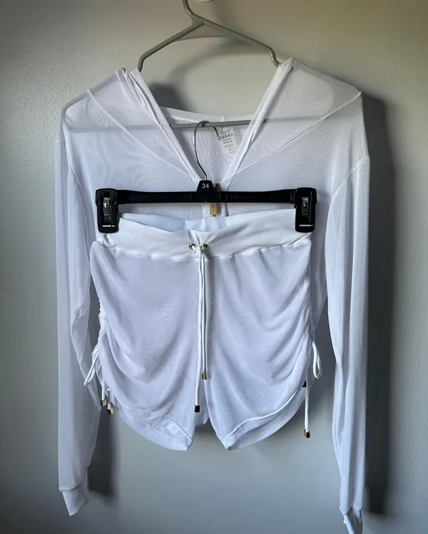 Heart of Sun Swim Sheer White Swim Cover Up - Image 4