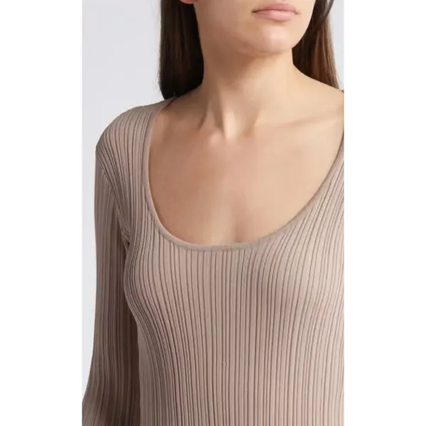 WAYF Alexi Long Sleeve Rib Dress Size‎ Lage - Image 5