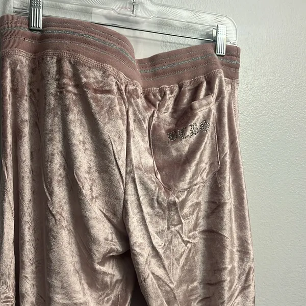 BCBGMAXAZRIA Pink Misted Grape Velour Tracksuit XL - Image 11