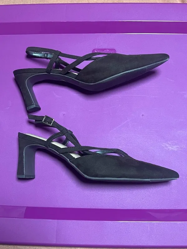A New Day SZ 8.5 Espresso Brown Pointed Toe Heels Office Siren 90s Minimalist - Image 2