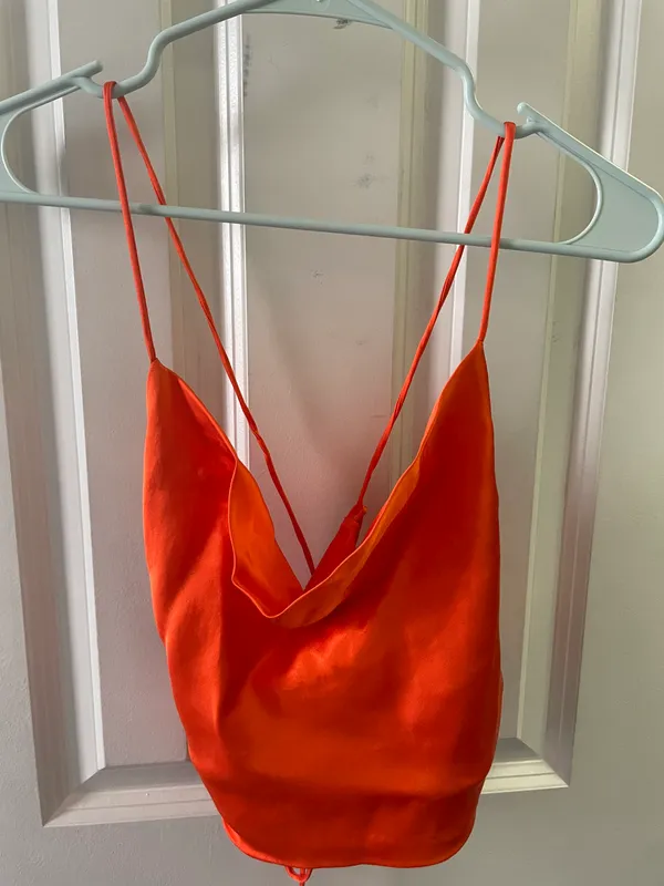ZARA Orange Backless Top - Image 3