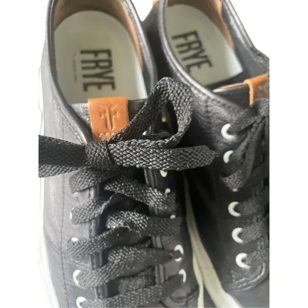 Frye Gia Low Lace Leather Sneakers Black Size 8M Casual - Image 8