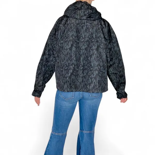 Traj3ctory Black Abstract Hooded Track Rain Athletic Hooded Jacket Size M - Image 5