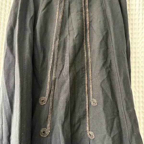 Antique early 20th-century black wool skirt 26" waist steampunk goth cosplay - Image 6
