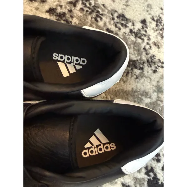 NWT adidas Taekwondo Lifestyle Sneakers Black White Leather Slip-On Shoes 9.5 - Image 5