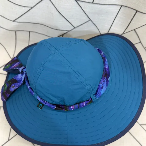 Sunday Afternoons Sun Hat One Size Teal Blue Floral Sash Wide‎ Brim Hiking Hat - Image 5