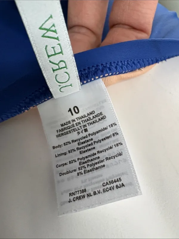 J CREW Ruched Blue One Piece Swim Suit size 10 - Image 5