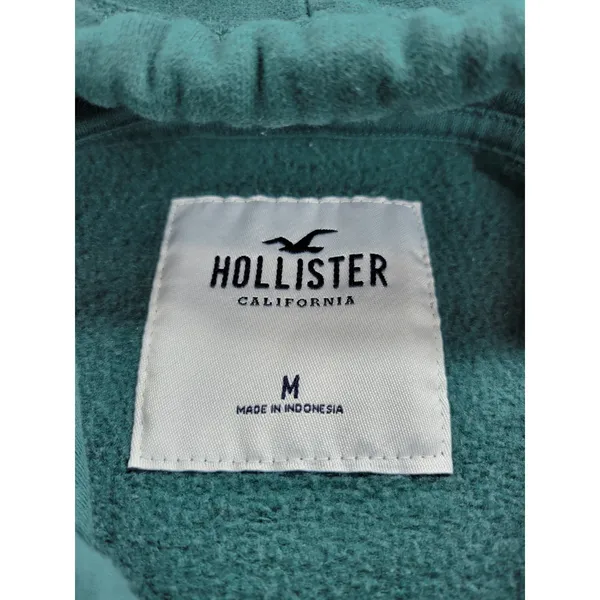 Hollister Womens Sweatshirt Size M Forest Green Hoodie Pullover Kangaroo Pocket - Image 3