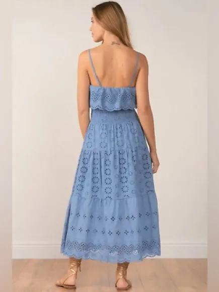 Elan Genola Blue Eyelet Dress - Image 2