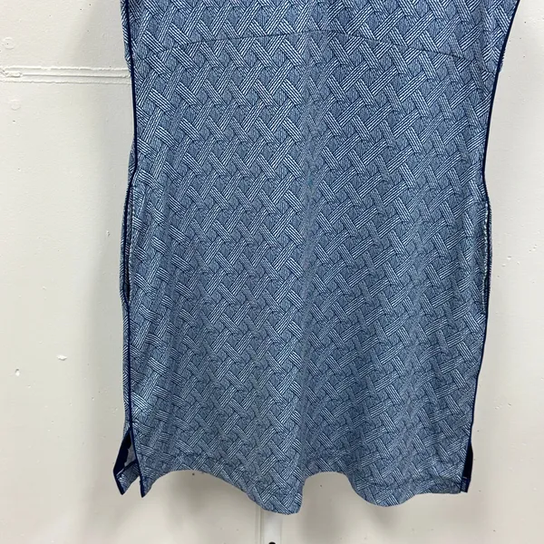 EP New York‎ Women's Golf Dress Blue White Basketweave Geometric Quarter Zip M - Image 4