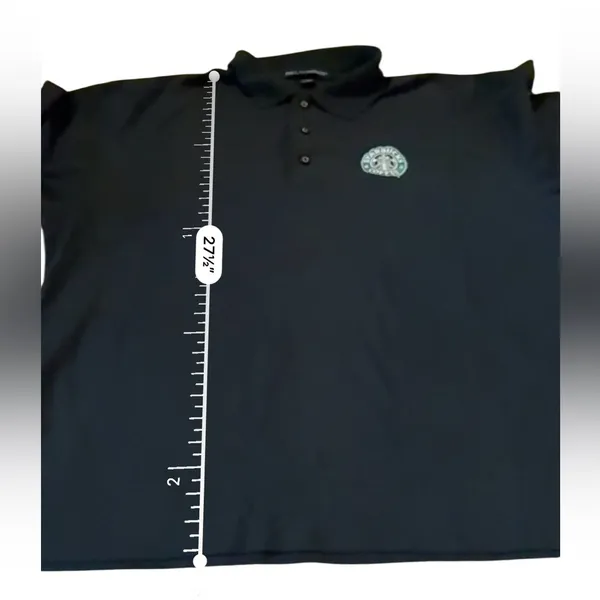Starbucks‎ Coffee Master Polo Shirt Unisex Size Large Black Embroidered Work - Image 8