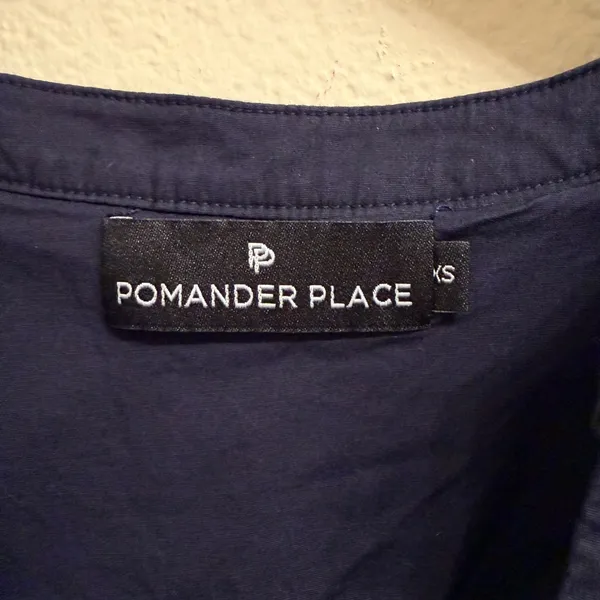 Tuckernuck Pomander Place‎ Navy Blue Cotton Poplin Kenzo Mini Dress Size XS - Image 5