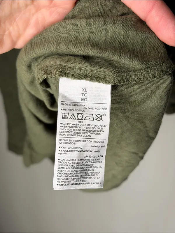 NEW Old Navy Boho Cottagecore Cotton Puff Sleeve Peasant‎ Blouse Olive Green XL - Image 7