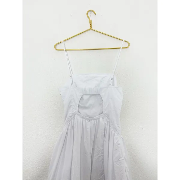 Madewell White Seamed Poplin Midi Sundress Size 6 Drop Waist Chic Quiet Luxury - Image 14