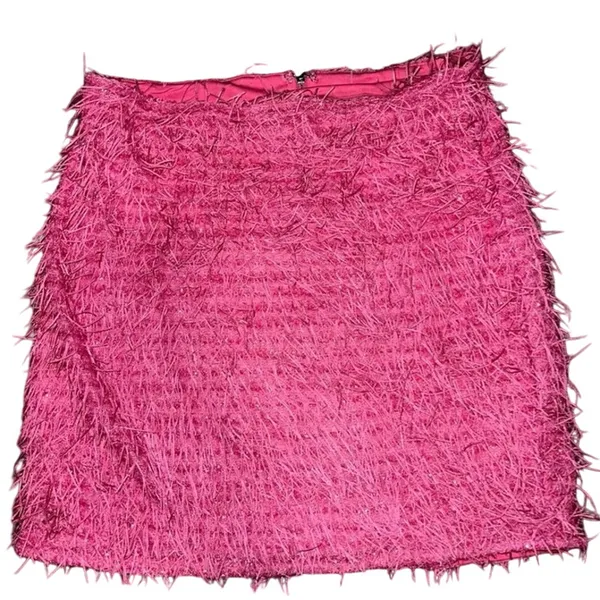 NWT vibrant pink tinsel fringe mini skirt from boutique Altar'd State size small - Image 2