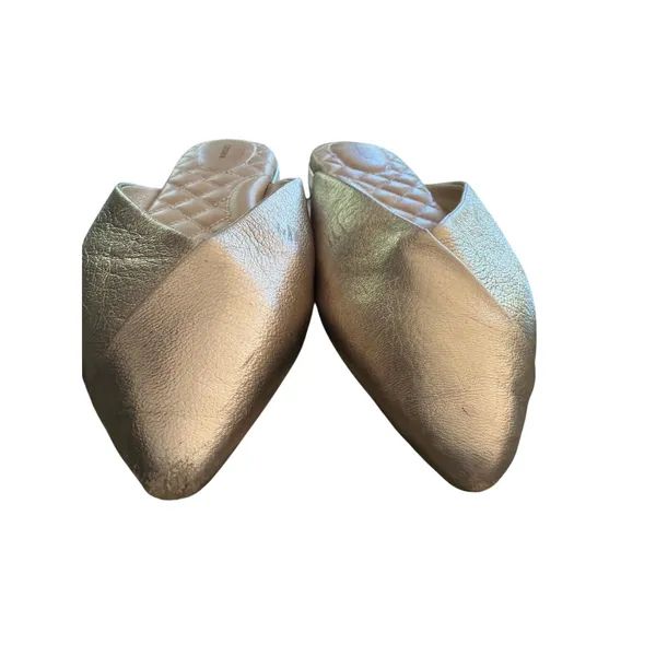 Birdies The Swan Gold Leather Mules Women's 8 Pointed Toe Slip On Flats - Image 8