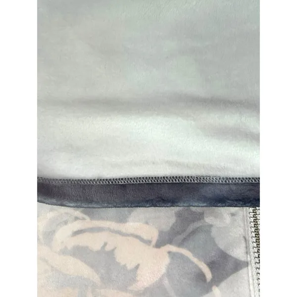 Soft Surroundings Womens Gray Floral Velour Corrina Half Zip Top‎ Shirt Sz Large - Image 5