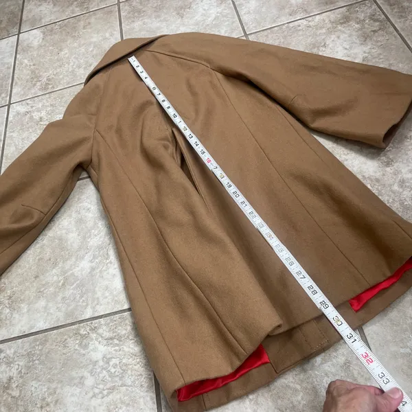 Elevenses anthropologie Women Camel Toggle‎ Coat Wool Blend Sz 0 coat wool blend - Image 6