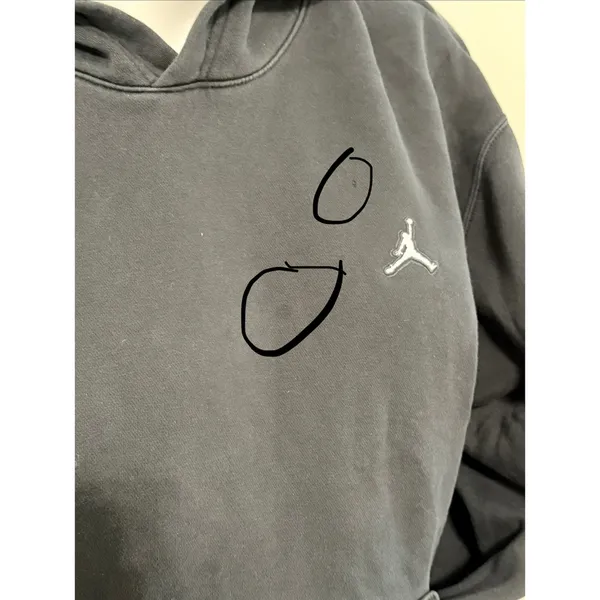 Jordan black hooded sweater fleece inner lining medium normcore - Image 3