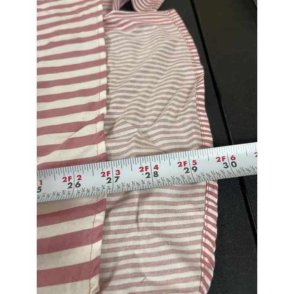 Jane & Delancey Womens 2X Pink White Striped Rayon Blouse Roll Tab High Low Top - Image 9