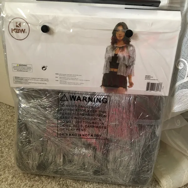 New Silver Tinsel Fringe Jacket women sz S/M Costume Cowgirl Festival Concert - Image 3