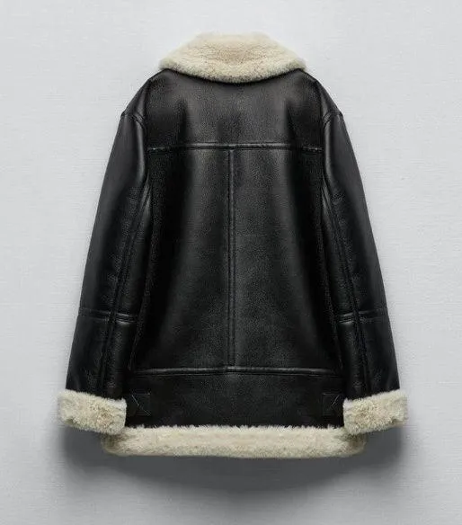 Zara Nwt Double Faced Jacket With Faux Fur - Image 12