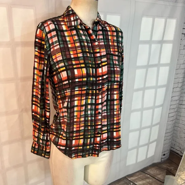🔥🔥5 for $25🔥🔥Sunday best aritzia colorful plaid long sleeve button down shirt - Image 2