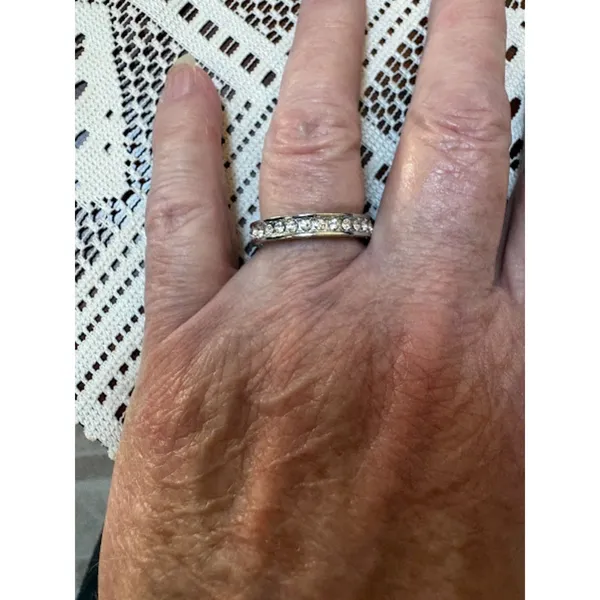 Silver Zircon Inlaid Ring – Vintage Style – NWT 9.5 - Image 2