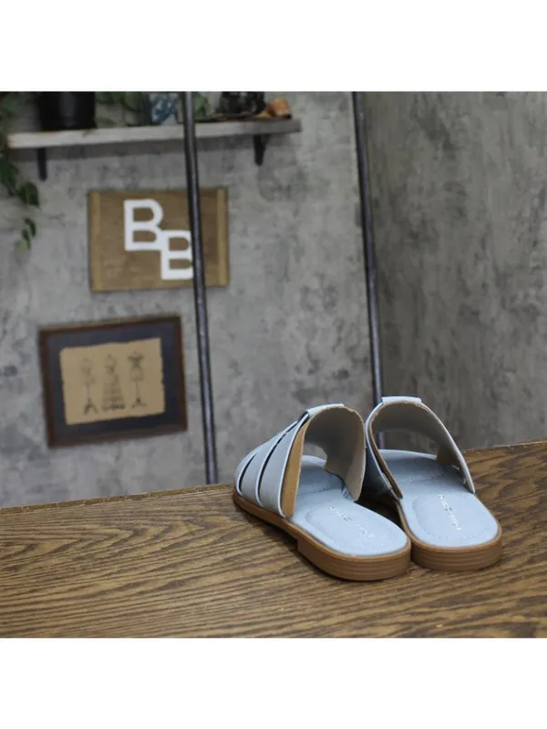 NWT Tommy Hilfiger Triple Strap Slide Open Toe Flat Sandals Light Denim Blue 7M - Image 11