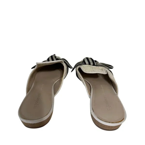 Cupcakes and Cashmere women's Nasha beige woven bow slide Mules size 7‎ - Image 4