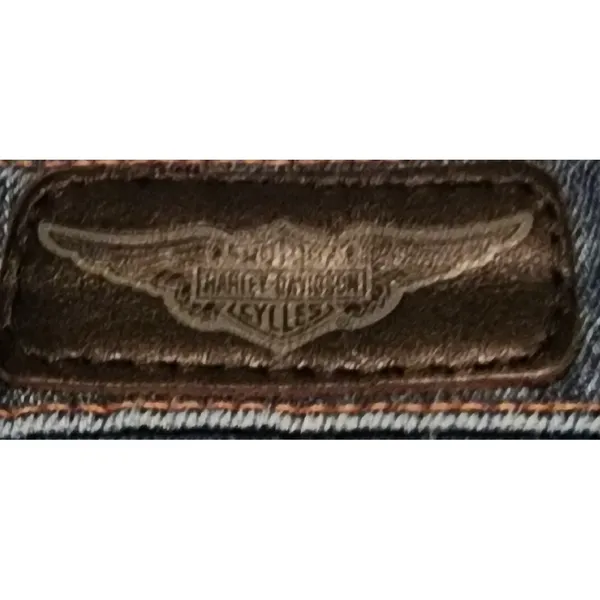 Harley-Davidson Denim Jeans Bootcut Dark Wash Embroidered‎ Pockets Women's 16P - Image 4