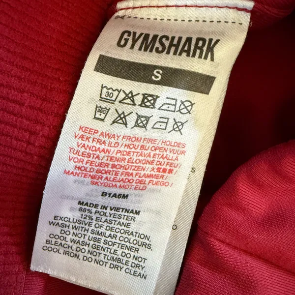 245 Gymshark Razer Back Burgundy Sports Bra Small - Image 5