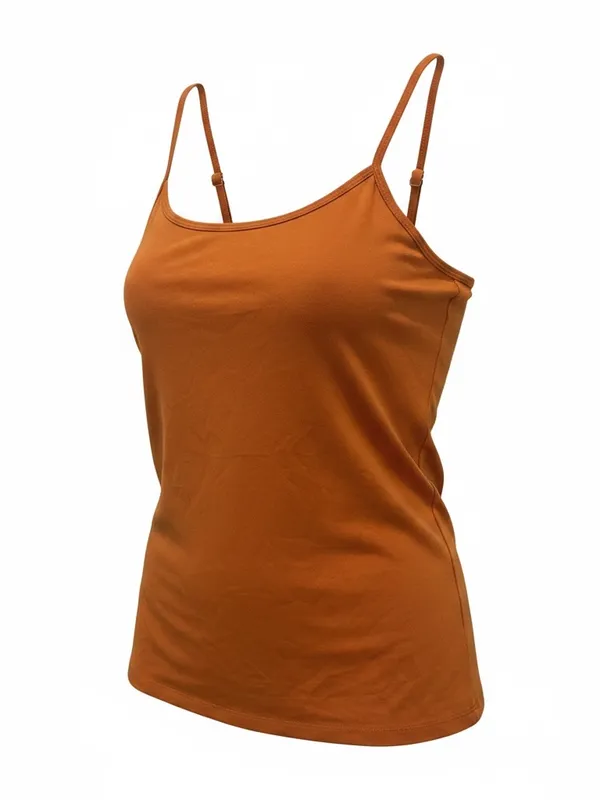 Lane Bryant Slim-Strap Scoop Tank Top - Rust Orange - Image 3