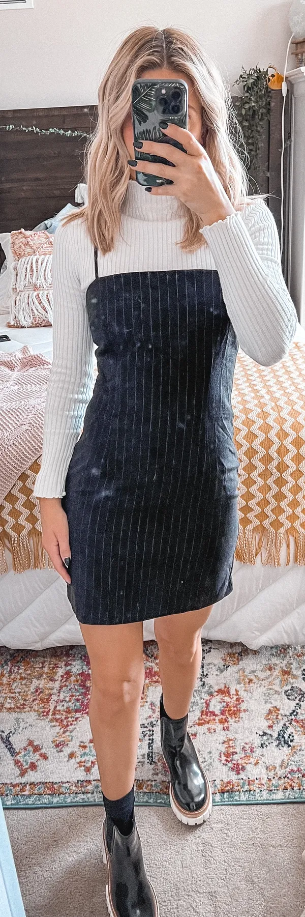 Forever 21 Black Pin Striped Mini Dress - Image 2