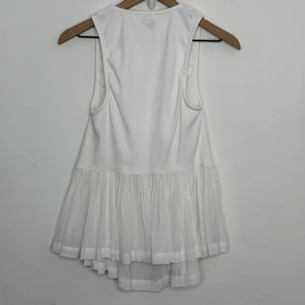 Free People Free-est Babydoll Layered Tank Top Ivory White Size Medium Cotton - Image 3